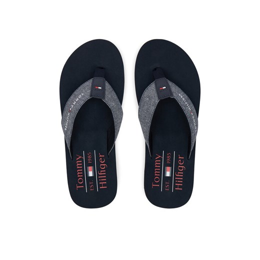 Japonki Tommy Hilfiger Chambray Beach Sandal FM0FM05570 Granatowy ze sklepu eobuwie.pl w kategorii Klapki męskie - zdjęcie 187473329