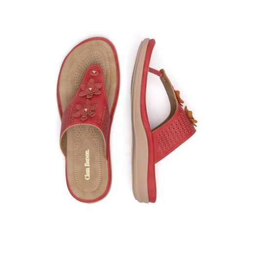 Klapki Clara Barson WYL0510-26 Czerwony ze sklepu eobuwie.pl w kategorii Klapki damskie - zdjęcie 187473348