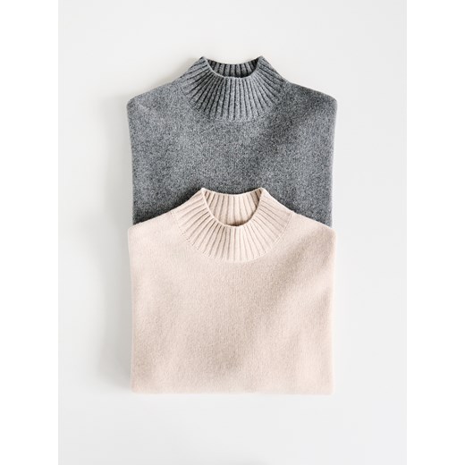 Reserved - Wełniany sweter - beżowy ze sklepu Reserved w kategorii Swetry damskie - zdjęcie 187473966