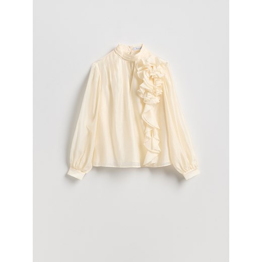 Reserved - Bluzka z aplikacją 3D - złamana biel ze sklepu Reserved w kategorii Bluzki damskie - zdjęcie 187474087