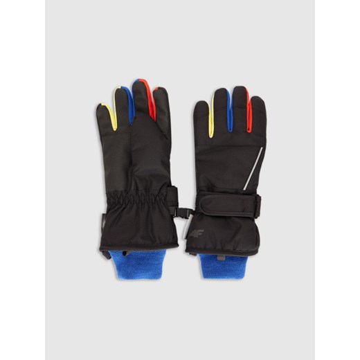 Dziecięce rękawice narciarskie Thinsulate 4F 4FJWAW25AFGLU200 - czarne ze sklepu Sportstylestory.com w kategorii Rękawiczki dziecięce - zdjęcie 187475348