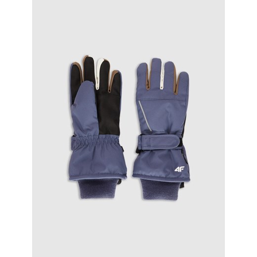 Dziecięce rękawice narciarskie Thinsulate 4F 4FJWAW25AFGLU200 - niebieskie ze sklepu Sportstylestory.com w kategorii Rękawiczki dziecięce - zdjęcie 187475357