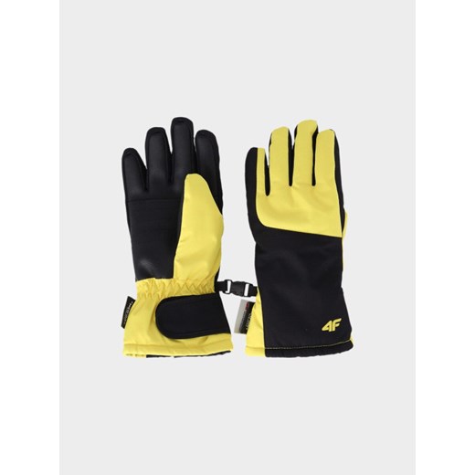 Dziecięce rękawiczki narciarskie 4F 4FJWAW25AFGLU189 - żółte ze sklepu Sportstylestory.com w kategorii Rękawiczki dziecięce - zdjęcie 187475368