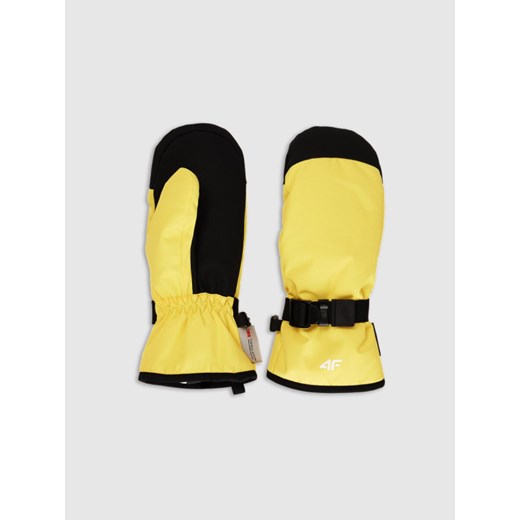 Chłopięce rękawiczki narciarskie 4F Thinsulate 4FJWAW25AFGLM199 - żółte ze sklepu Sportstylestory.com w kategorii Rękawiczki dziecięce - zdjęcie 187475379