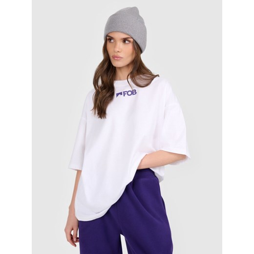 Damski t-shirt z nadrukiem 4F 4FRAW25TTSHF3402 - biały ze sklepu Sportstylestory.com w kategorii Bluzki damskie - zdjęcie 187475415