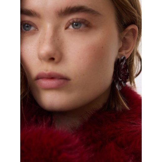 Reserved - Kolczyki w kształcie kwiatów - bordowy ze sklepu Reserved w kategorii Kolczyki - zdjęcie 187476328