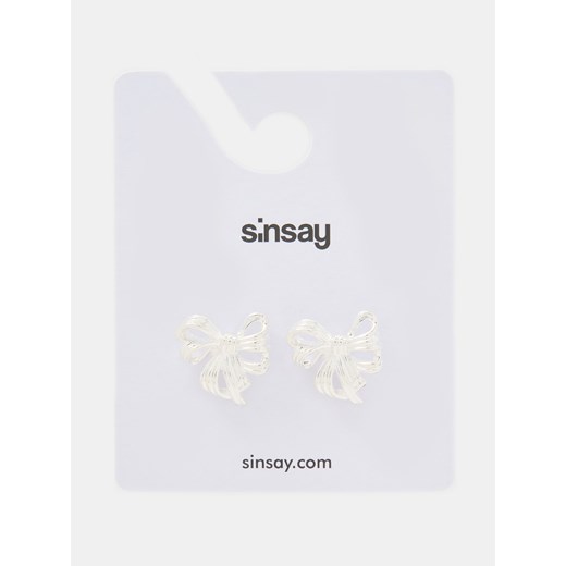 Sinsay - Kolczyki w kształcie kokardek - srebrny Sinsay One Size Sinsay