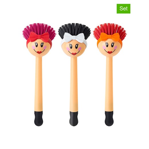 Vigar Szczotki (3 szt.) &quot;Dolls&quot; ze wzorem do zmywania - wys. 23,5 cm ze sklepu Limango Polska w kategorii Akcesoria kuchenne - zdjęcie 187476759