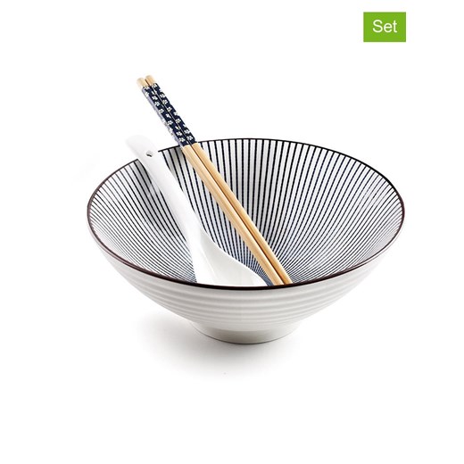Ibili 4-częściowy zestaw &quot;Hakata&quot; w kolorze biało-czarnym ze sklepu Limango Polska w kategorii Naczynia - zdjęcie 187476796