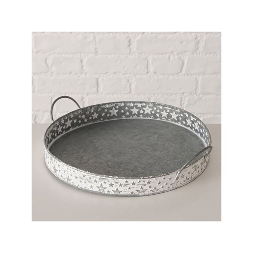 Boltze Taca &quot;Stephanus&quot; w kolorze biało-szarym - Ø 28 cm ze sklepu Limango Polska w kategorii Misy i tace dekoracyjne - zdjęcie 187476819