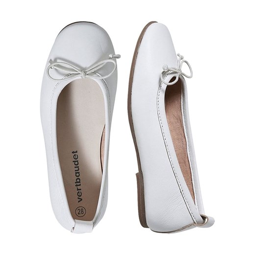 vertbaudet Skórzane baleriny w kolorze białym Vertbaudet 30 okazja Limango Polska