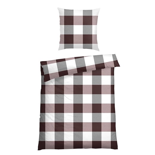 Schiesser Komplet pościeli flanelowej &quot;Alice&quot; w kolorze biało-bordowym ze sklepu Limango Polska w kategorii Pościele - zdjęcie 187477678