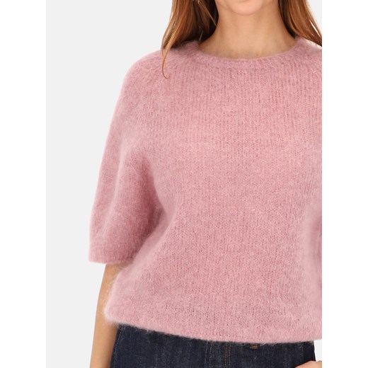 Sweter z miękkiej dzianiny z moherem różowy L'AF Sorella ze sklepu Eye For Fashion w kategorii Swetry damskie - zdjęcie 187478186