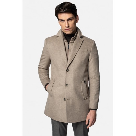 PŁASZCZ VINCO BEŻOWY ze sklepu Recman w kategorii Płaszcze męskie - zdjęcie 187478258
