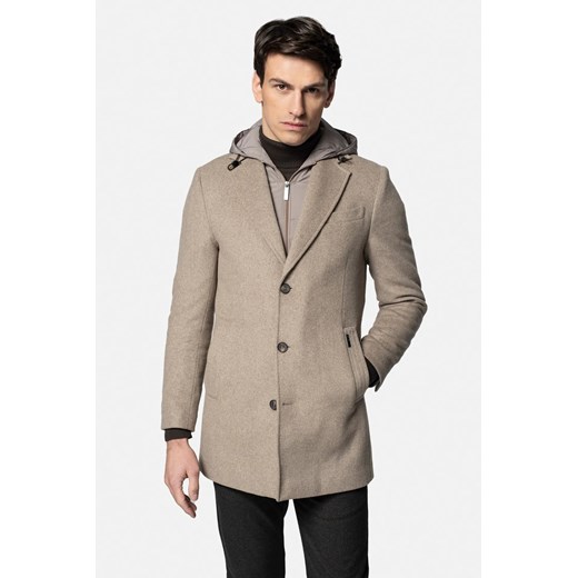 PŁASZCZ HOMANT BEŻOWY ze sklepu Recman w kategorii Płaszcze męskie - zdjęcie 187478268