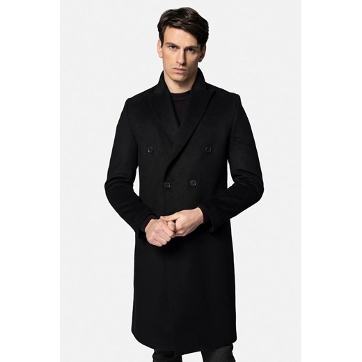 PŁASZCZ LONGIANO CZARNY ze sklepu Recman w kategorii Płaszcze męskie - zdjęcie 187478315