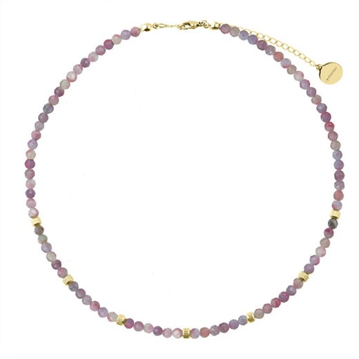 Damski naszyjnik z różowymi turmalinami złote wykończenie stal szlachetna ze sklepu manoki.pl w kategorii Naszyjniki - zdjęcie 187478525