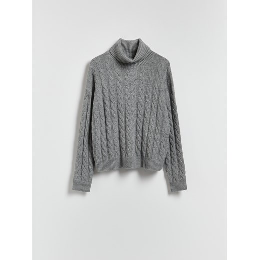 Reserved - Golf z ozdobnym splotem - szary ze sklepu Reserved w kategorii Swetry damskie - zdjęcie 187478875