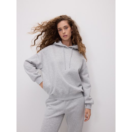 Reserved - Gładka bluza z bawełną - jasnoszary ze sklepu Reserved w kategorii Bluzy damskie - zdjęcie 187478939