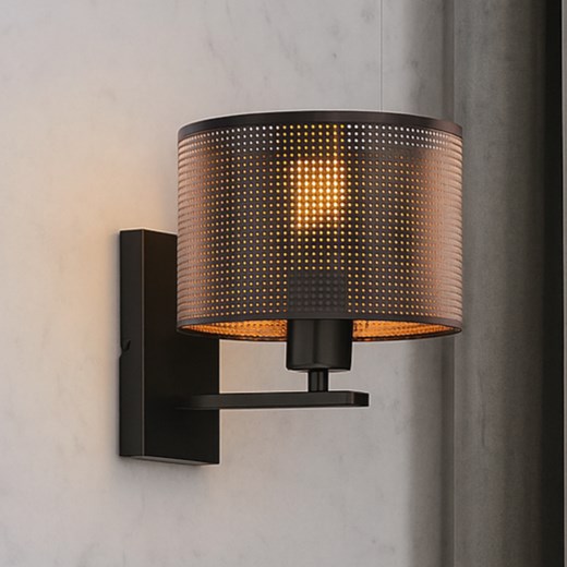 Czarny kinkiet ścienny do sypialni ELVORA AŻUR z designerskim kloszem ze sklepu Lysne w kategorii Lampy ścienne - zdjęcie 187479126