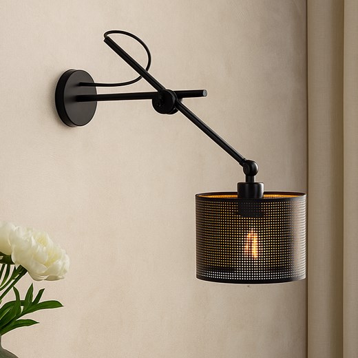 Czarny kinkiet z regulowanym ramieniem do czytania HAMILTON AŻUR ze sklepu Lysne w kategorii Lampy ścienne - zdjęcie 187479127