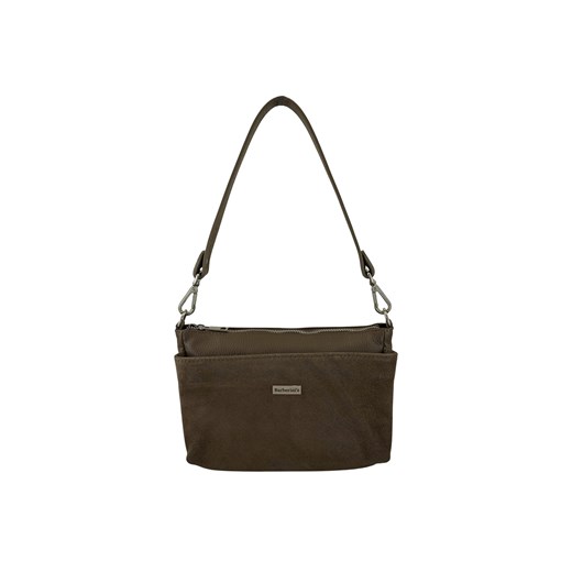 Pojemna torebka listonoszka ze skóry i zamszu - Beżowa ciemna ze sklepu butyolivier w kategorii Listonoszki - zdjęcie 187479409