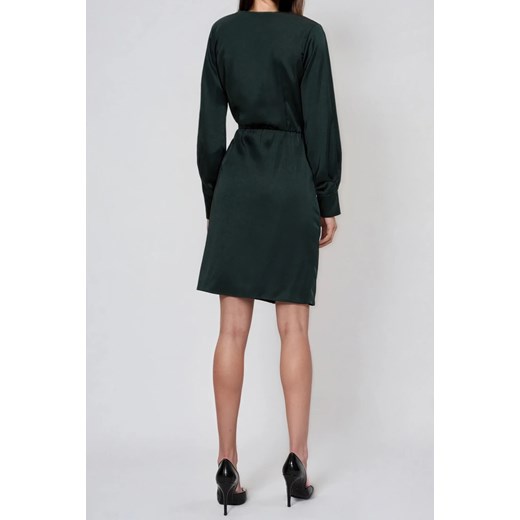 Sukienka z marszczeniem na biodrach zielona  Moodo.pl