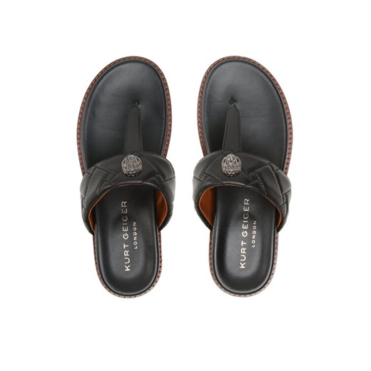 Japonki Kurt Geiger Kensington T-Bar Chunky 9819900109 Czarny ze sklepu eobuwie.pl w kategorii Klapki damskie - zdjęcie 187480099