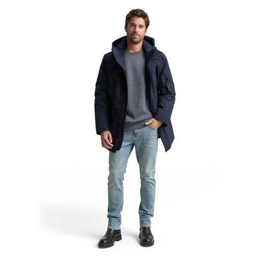 Tom Tailor Męska kurtka funkcjonalna Mężczyźni granatowy jednolity Tom Tailor M vangraaf
