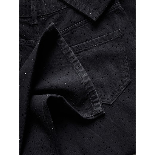 Reserved - Jeansy wide leg ze strasem - czarny Reserved 36 Reserved