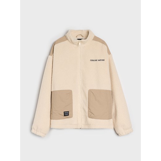 Sinsay - Bluza crewneck - beżowy Sinsay L Sinsay