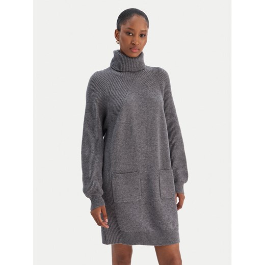 Liu Jo Sukienka dzianinowa MF5063 MS009 Szary Regular Fit ze sklepu MODIVO w kategorii Sukienki - zdjęcie 187482606