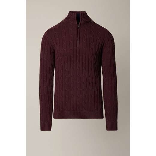 Sweter Bordowy Bawełniany Cutter ze sklepu Lancerto S.A. w kategorii Swetry męskie - zdjęcie 187482715