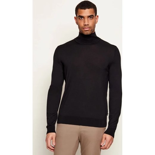 BOSS BLACK Wełniany golf H-Helixon | Slim Fit | z dodatkiem jedwabiu ze sklepu Gomez Fashion Store w kategorii Swetry męskie - zdjęcie 187482907