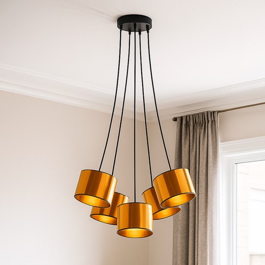 Loftowa 5-punktowa lampa wisząca pająk do salonu WAIKIKI W5 MIRROR ze sklepu Lysne w kategorii Lampy wiszące - zdjęcie 187484045