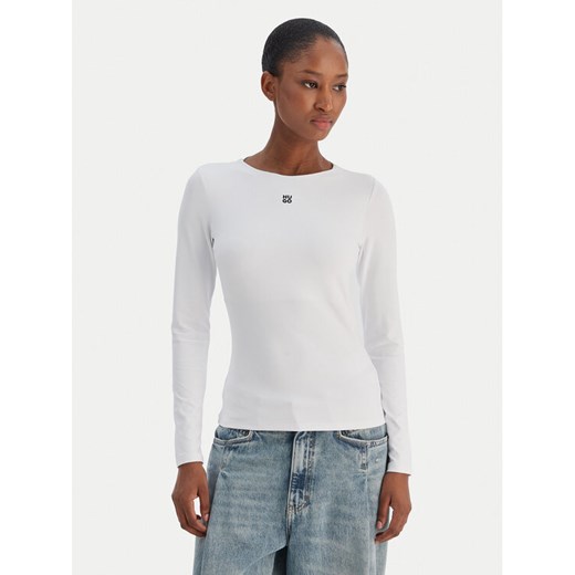 HUGO Bluzka Dasiia 50545208 Biały Slim Fit ze sklepu MODIVO w kategorii Bluzki damskie - zdjęcie 187484545