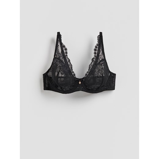 Reserved - Koronkowy biustonosz - czarny ze sklepu Reserved w kategorii Biustonosze - zdjęcie 187484608