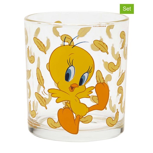 Trendy Kitchen by EXCÉLSA Szklanki (3 szt.) &quot;Looney Tunes&quot; w kolorze żółtym - 250 ml ze sklepu Limango Polska w kategorii Naczynia - zdjęcie 187484966