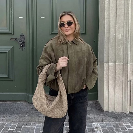 Damska kurtka bomberka - Khaki S ze sklepu Intimica.pl w kategorii Kurtki damskie - zdjęcie 187485595