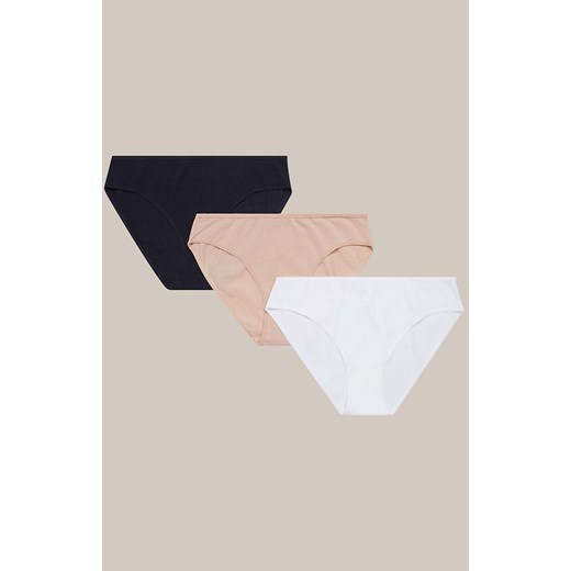 Esotiq 3-pack figi damskie Sol-Sol 42270-K002, Kolor czarno-biało-beżowy, Rozmiar M, Esotiq ze sklepu Intymna w kategorii Majtki damskie - zdjęcie 187485698