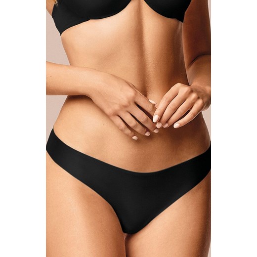Brazyliany damskie z mikrofibry bezszwowe czarne z połyskiem 971, Kolor czarny, Rozmiar S, INFIORE ze sklepu Intymna w kategorii Majtki damskie - zdjęcie 187485709