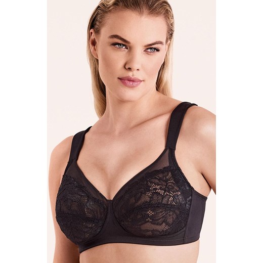 Biustonosz koronkowy miękki czarny z szerokimi ramiączkami Pamela Pizzo, Kolor czarny, Rozmiar 75C, INFIORE ze sklepu Intymna w kategorii Biustonosze - zdjęcie 187485718