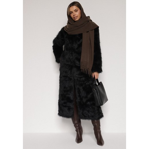 Brązowy Szalik Długi z Frędzlami z Domieszką Wełny Torilisa ONE SIZE born2be.pl