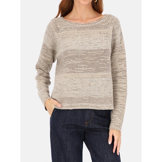 Sweter damski z kaszmirem beżowy melanż L’AF Cario ze sklepu Eye For Fashion w kategorii Swetry damskie - zdjęcie 187486895