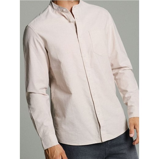 Sinsay - Bawełniana koszula regular fit - beżowy Sinsay XL Sinsay