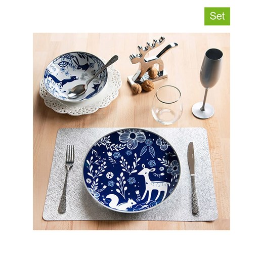 Trendy Kitchen by EXCÉLSA 18-częściowy zestaw talerzy &quot;Suomi&quot; w kolorze biało-niebieskim ze sklepu Limango Polska w kategorii Naczynia - zdjęcie 187487697