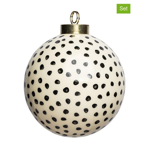 Tranquillo Bombki (6 szt.) w kolorze biało-czarnym - Ø 8 cm ze sklepu Limango Polska w kategorii Dekoracje bożonarodzeniowe - zdjęcie 187487755