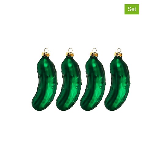 Profiline Ozdoby choinkowe (4 szt.) w kolorze zielonym - wys. 9,2 x Ø 3 cm ze sklepu Limango Polska w kategorii Dekoracje bożonarodzeniowe - zdjęcie 187487858