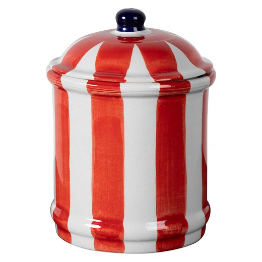 Really Nice Things Pojemnik &quot;Bonnie&quot; w kolorze czerwono-białym - wys. 20 x Ø 15 cm ze sklepu Limango Polska w kategorii Pojemniki kuchenne - zdjęcie 187487929