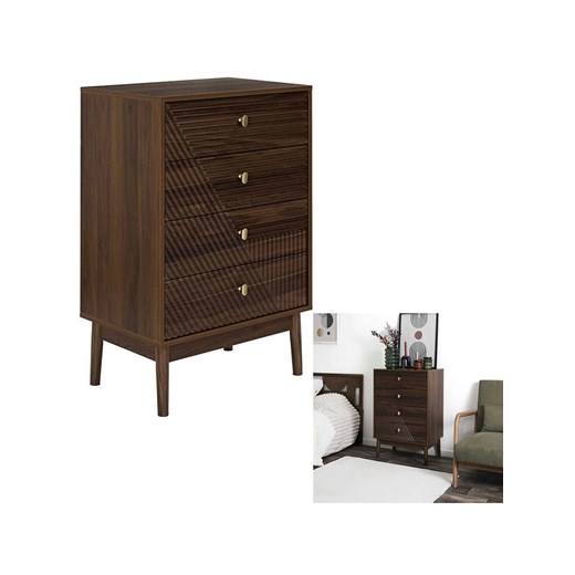 THE HOME DECO FACTORY Komoda &quot;Tiffany&quot; w kolorze brązowym - 60 x 90 x 40 cm ze sklepu Limango Polska w kategorii Meble - zdjęcie 187487996